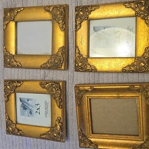 4 Photo Frames Gold Tone 2x3 By Aaron Brothers